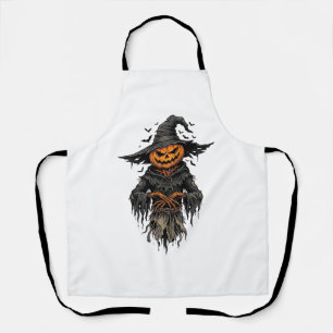 Vintage-Halloween-Kürbis-Vogelscheuche-Hexe-Shirt Schürze