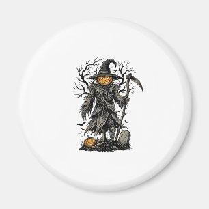 Vintage-Halloween-Kürbis-Vogelscheuchen-Shirt-Desi Magnet