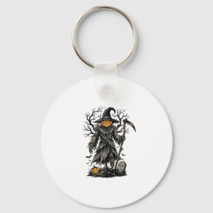 Vintage-Halloween-Kürbis-Vogelscheuchen-Shirt-Desi Schlüsselanhänger
