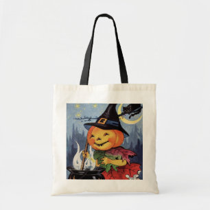 Vintage Halloween-Kürbiskatzenkürbis-Leckerei Tragetasche