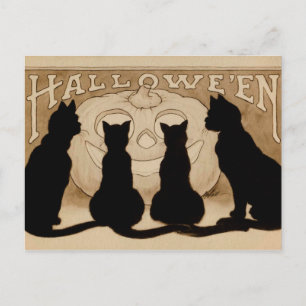 Vintage Halloween-Kürbiskürbis Feiertagspostkarte
