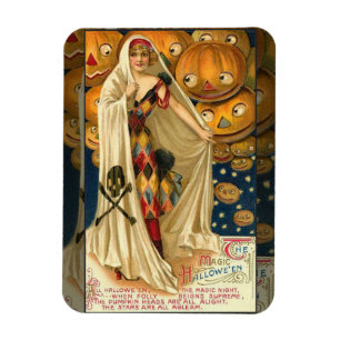 Vintage Halloween-Kürbislaterne Magnet