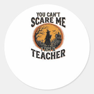 Vintage-Halloween-Lehrer Gruseliges Schul-Shirt-De Runder Aufkleber