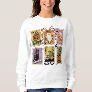 Vintage Halloween-Lehrerin Ghost Pumpkin Black Cat Sweatshirt