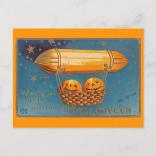 Vintage Halloween-Luftschiff / Zeppelin-Postkarte Postkarte