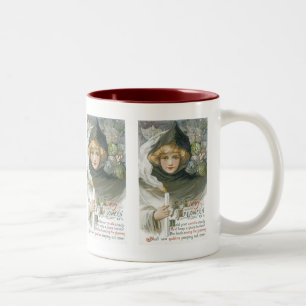 Vintage-Halloween-Mädchen Zweifarbige Tasse