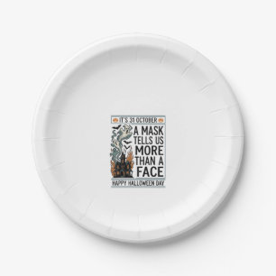 Vintage-Halloween-Masken-Zitat-Vektordesign_1 Pappteller
