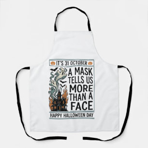 Vintage Halloween-Masken-Zitat-Vektordesign_1 Schürze