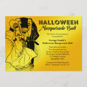 Vintage Halloween Masquerade Ball Party Einladung