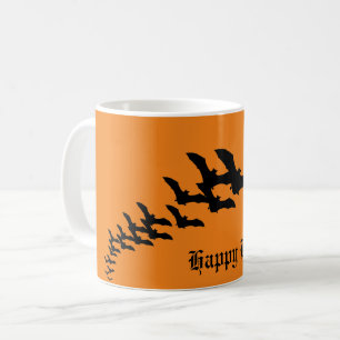 Vintage Halloween mit einem Schwarm fliegender Fle Kaffeetasse