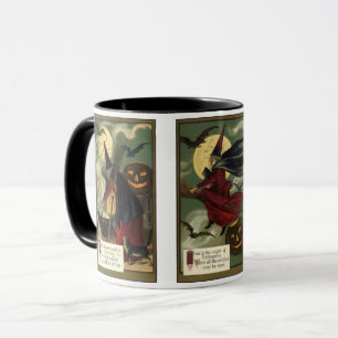 Vintage Halloween mit zwei bösen Hexendesigns Tasse