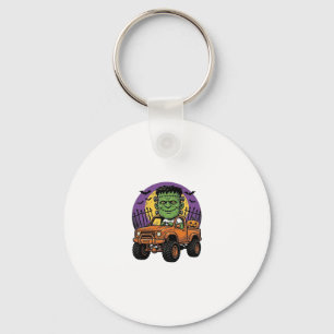 Vintage-Halloween-Monster-Truck-Kürbis-Shirt_1 Schlüsselanhänger