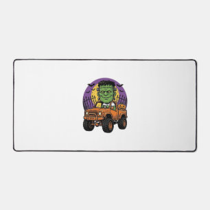 Vintage Halloween Monster Truck Kürbis-Shirt_1 Schreibtischunterlage