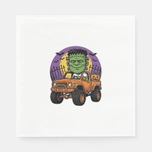 Vintage-Halloween-Monster-Truck-Kürbis-Shirt_1 Serviette