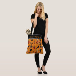 Vintage Halloween-Muster Große Totttasche