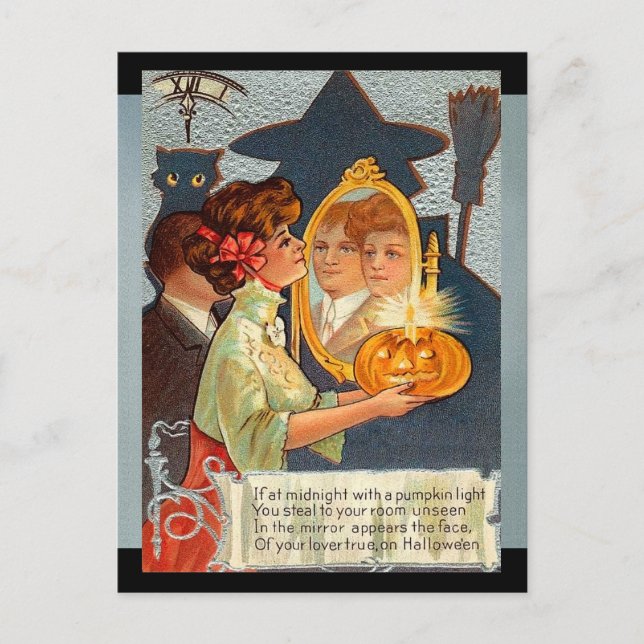Vintage Halloween-Mythen Postkarte (Vorderseite)
