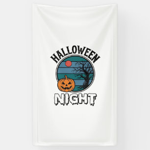 Vintage-Halloween-Nacht-Kürbisbaum-Shirt-Design_ Banner