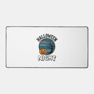 Vintage-Halloween-Nacht-Kürbisbaum-Shirt-Design_ Schreibtischunterlage