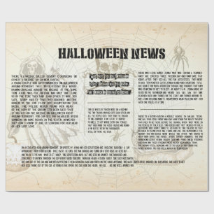 Vintage Halloween-News Geschenkpapier