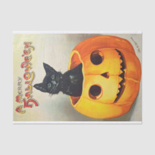 Vintage Halloween Niedlich Friendly Black Cat Seidenpapier