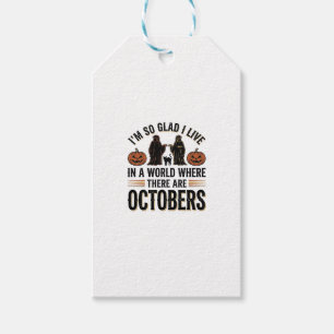 Vintage-Halloween-Oktober-Zitat-Kürbis-Katze-Desig Geschenkanhänger