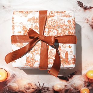 Vintage-Halloween-Oranges Weihnachtspapier  Geschenkpapier