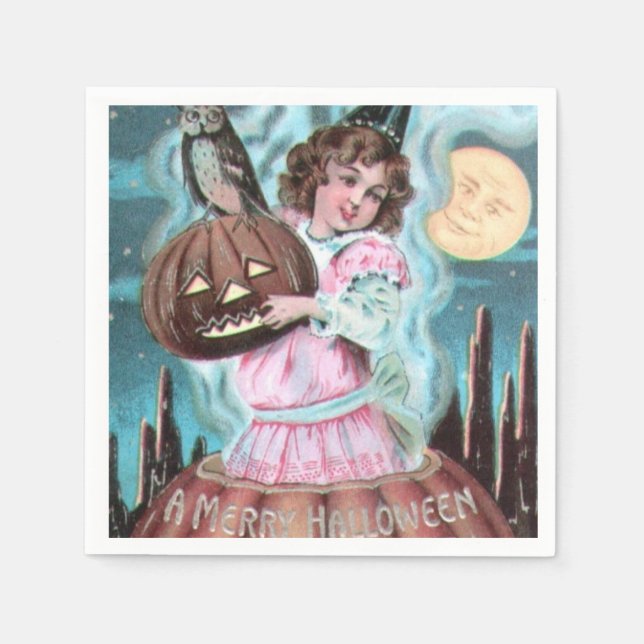 Vintage Halloween-Papierserviette Serviette (Vorderseite)
