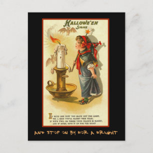 Vintage Halloween-Party-Einladung mit blutigem Tex Einladungspostkarte