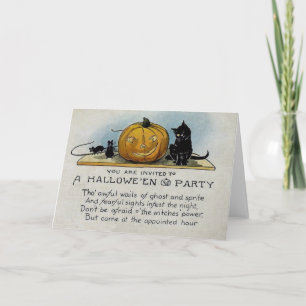 Vintage Halloween Party Invitation Dankeskarte