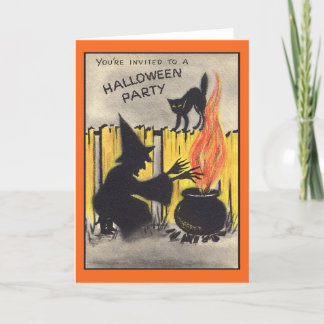Vintage Halloween-Party-Karte Dankeskarte