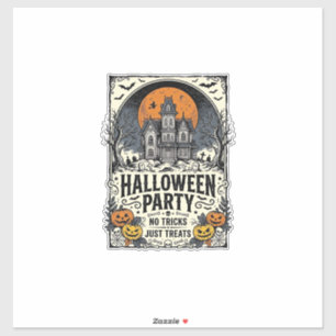 Vintage-Halloween-Party Keine Tricks, nur Leckerli Aufkleber
