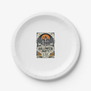 Vintage-Halloween-Party Keine Tricks, nur Leckerli Pappteller