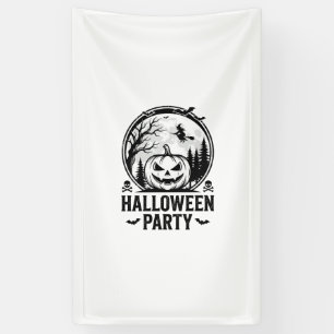 Vintage-Halloween-Party-Kürbis-Hexe-Shirt-Design Banner