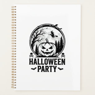 Vintage-Halloween-Party-Kürbis-Hexe-Shirt-Design Planer