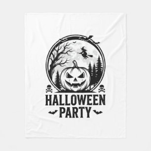 Vintage-Halloween-Party-Kürbis-Hexen-Shirt-Design Fleecedecke