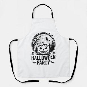 Vintage-Halloween-Party-Kürbis-Hexen-Shirt-Design Schürze