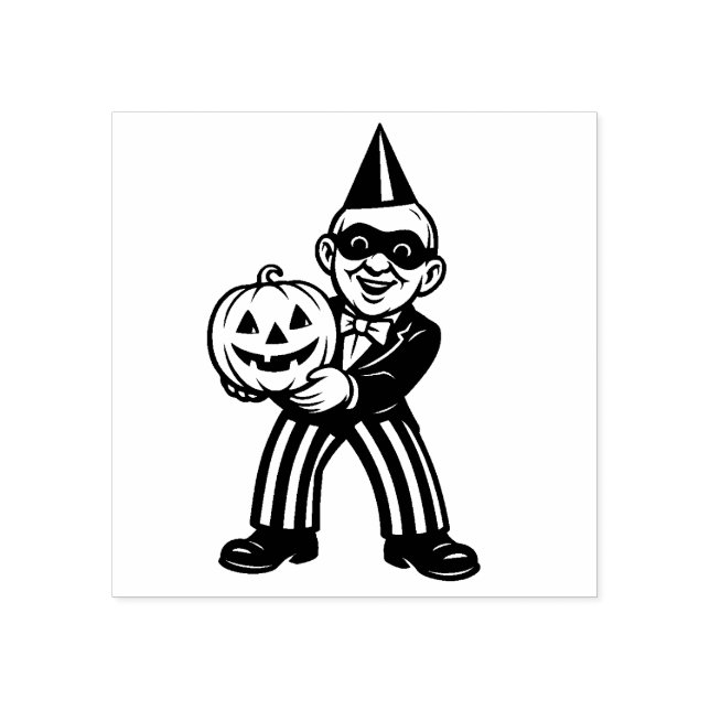 Vintage Halloween Party Man Rubber Stamp Gummistempel (Prägung)