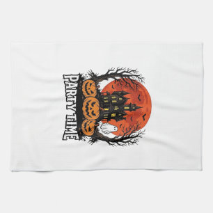 Vintage-Halloween-Party-Time-Geister-Kürbis-Shirt_ Geschirrtuch