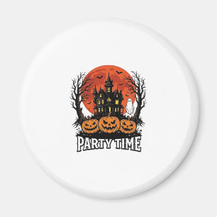 Vintage-Halloween-Party-Time-Geister-Kürbis-Shirt_ Magnet