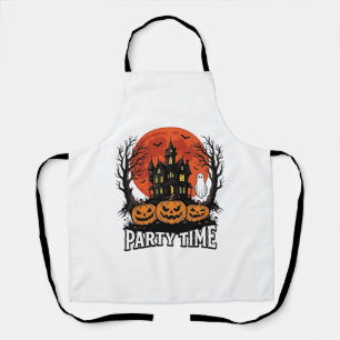 Vintage-Halloween-Party-Time-Geister-Kürbis-Shirt_ Schürze