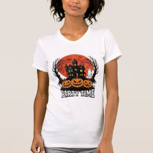 Vintage-Halloween-Party-Time-Geister-Kürbis-Shirt_ T-Shirt
