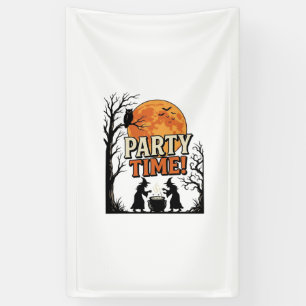 Vintage-Halloween-Party-Time-Hexenkessel-Shirt_ Banner