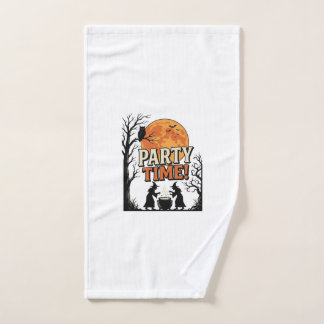 Vintage-Halloween-Party-Time-Hexenkessel-Shirt_ Handtuch