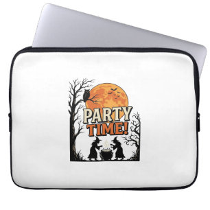 Vintage-Halloween-Party-Time-Hexenkessel-Shirt_ Laptopschutzhülle