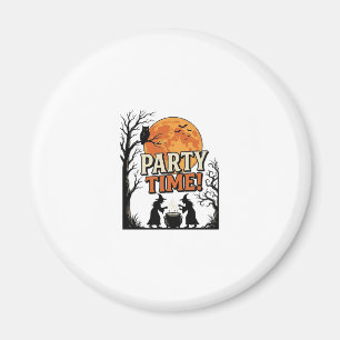 Vintage-Halloween-Party-Time-Hexenkessel-Shirt_ Magnet