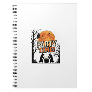 Vintage-Halloween-Party-Time-Hexenkessel-Shirt_ Notizblock