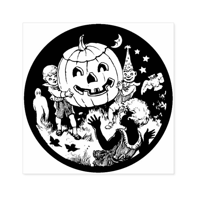 Vintage Halloween-Partys Gummistempel (Prägung)