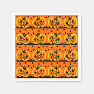 Vintage-Halloween-Partyserviette mit Kürbissen Serviette
