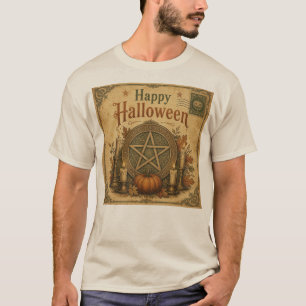 Vintage-Halloween-Pentagramm-Postkarte T-Shirt