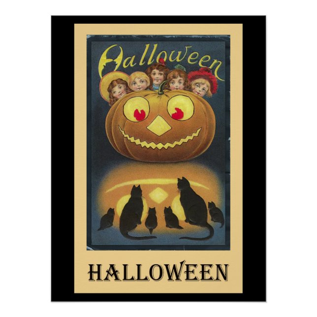 Vintage Halloween Poster (Vorderseite)